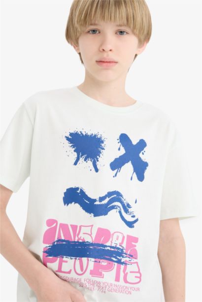 Boy Crew Neck Printed Short Sleeve T-Shirt