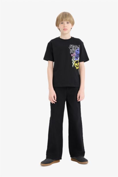 T-shirt imprimé à col rond et manches courtes pour garçon