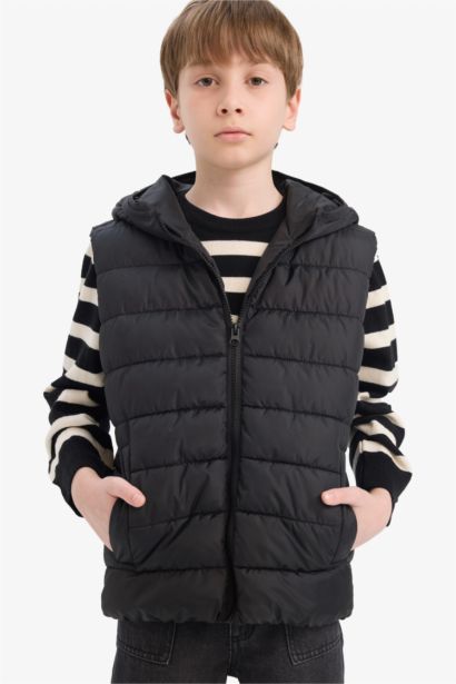 Boy Waterproof Hooded Puffer Vest