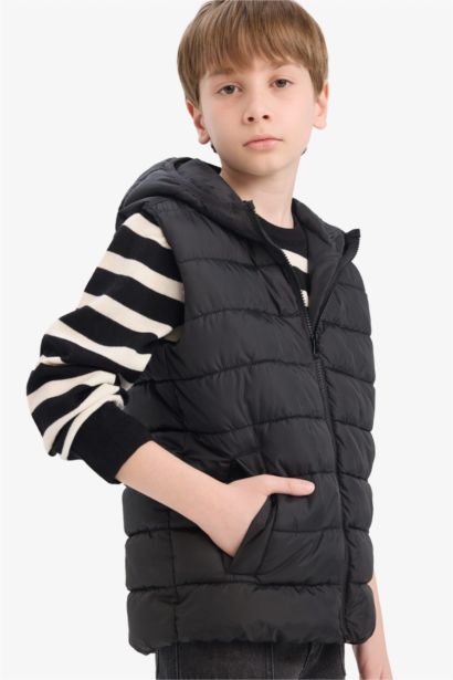 Boy Waterproof Hooded Puffer Vest