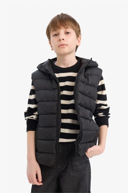 Boy Waterproof Hooded Puffer Vest