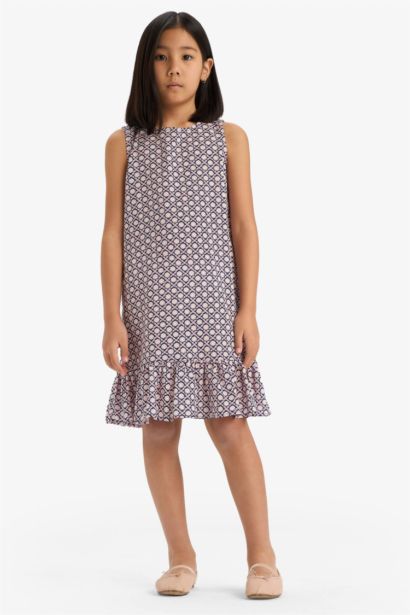 فستان بناتي فيسكوز منقوش