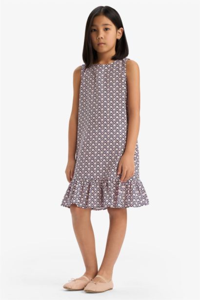 فستان بناتي فيسكوز منقوش