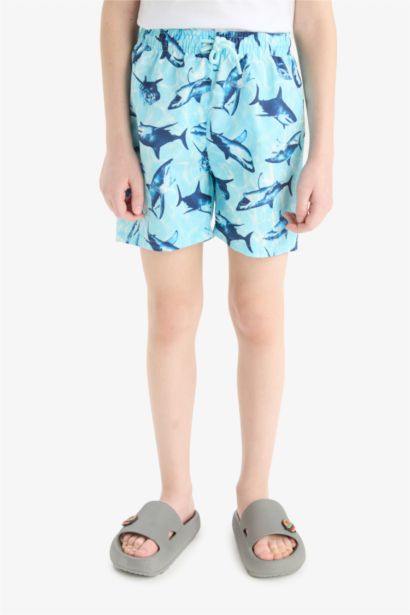Boy Animal Patterned Swim Shorts