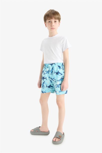 Boy Animal Patterned Swim Shorts