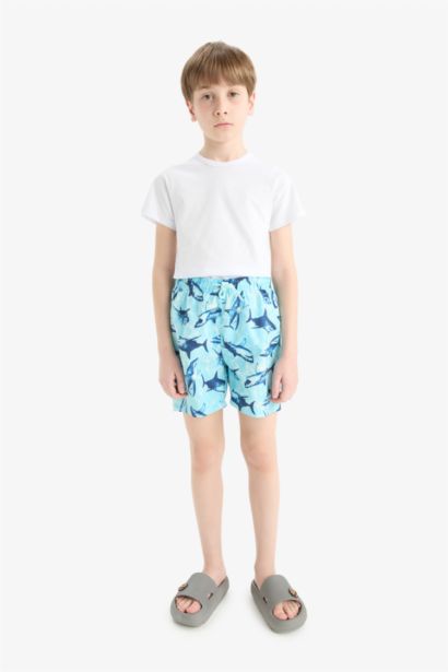 Boy Animal Patterned Swim Shorts