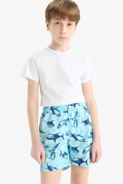 Short de bain à motif requin pour garçon