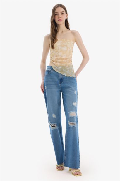 بلوزة تول سليم فيت بدون حمالات