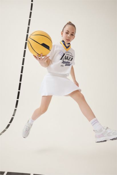 NBA Los Angeles Lakers Bisiklet Yaka Kısa Kollu Tişört Kız Çocuk