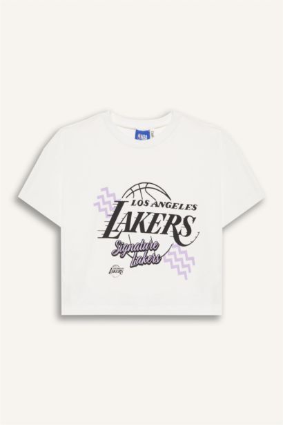 NBA Los Angeles Lakers Bisiklet Yaka Kısa Kollu Tişört Kız Çocuk