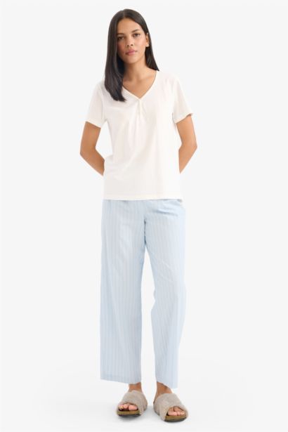 Bas de pyjama en popeline long