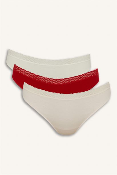 Fall in Love Lace Detailed Ribbon 3 Piece Panties