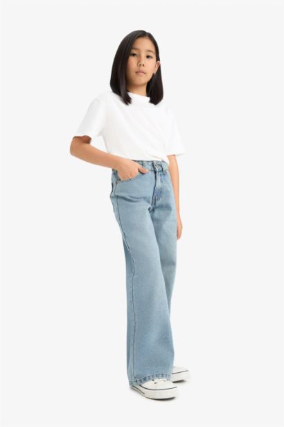 Қыздарға кең аяқ деним Шалбар