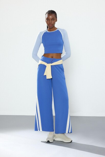 Wide Leg Blue Sweatpants