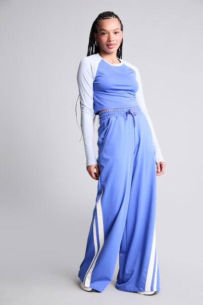 Wide Leg Blue Sweatpants
