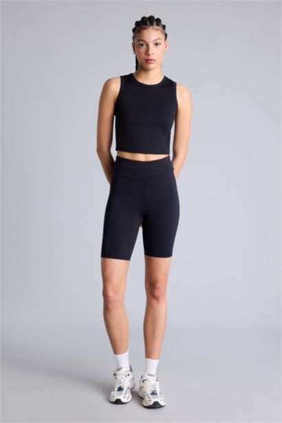 Crop Top Crew Neck Sleeveless Tank Top