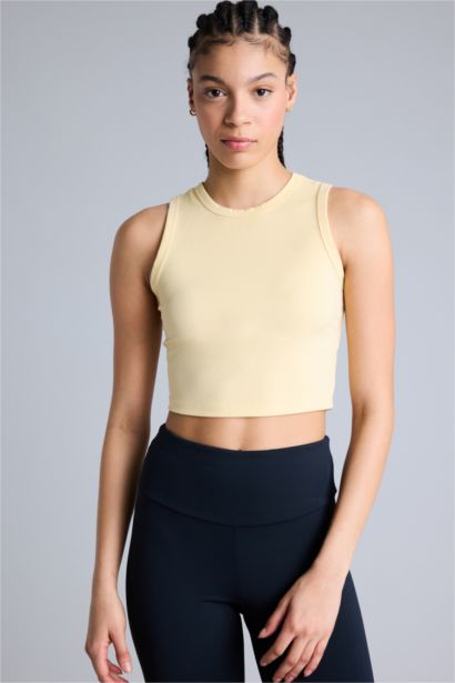 Crop Top Crew Neck Sleeveless Tank Top