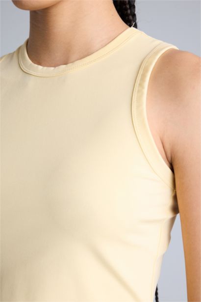 Crop Top Crew Neck Sleeveless Tank Top