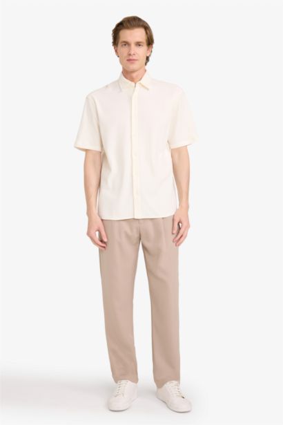 Regular Fit Polo Collar Jersey Short Sleeve Shirt