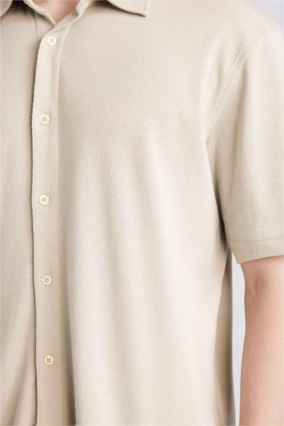 Regular Fit Polo Collar Jersey Short Sleeve Shirt