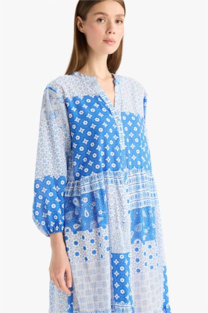 Fall in Love Regular Fit Tropical Patterned Voile Beach Skirt