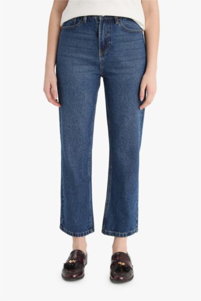 Straight Fit High Waist Straight Leg Jeans