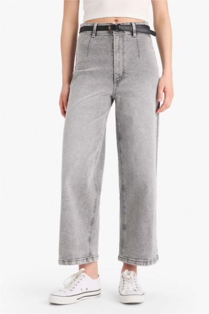 Culotte High Waist Straight Leg Jeans