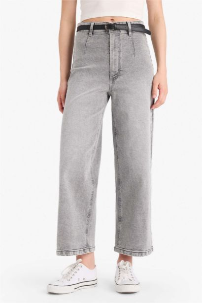 Culotte High Waist Straight Leg Jeans