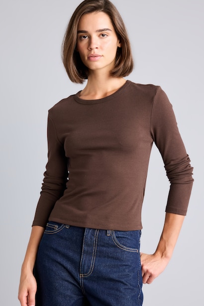 Slim Fit Ribana Long Sleeve T-Shirt