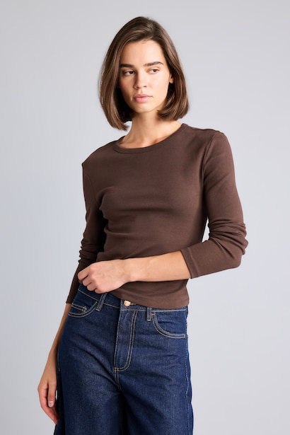 Slim Fit Ribana Long Sleeve T-Shirt