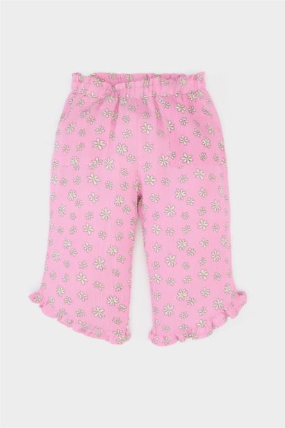 Ensemble de T-shirt en viscose imprimé et Pantalon fleuri à taille élastique pour bébé fille