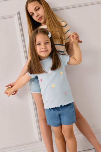 Baby Girl Regular Fit Crew Neck Floral T-Shirt