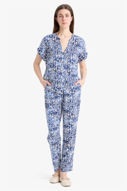 Pantalon large taille haute Coupe carotte