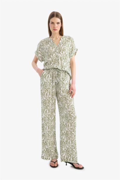 Straight Fit Printed Trousers