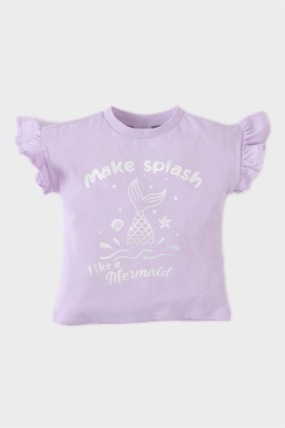 T-shirt imprimé à col rond pour bébé fille