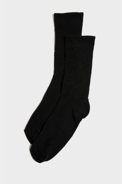 Erkek Dikişsiz Yırtık Detaylı Penye Pamuklu Premium Uzun Çorap