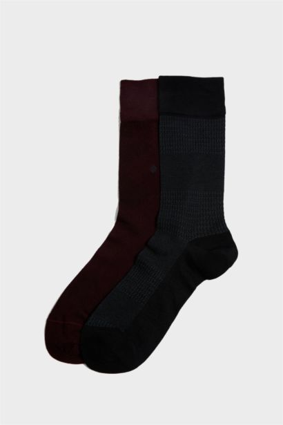 Man Seamless 2 Piece Mercerized Cotton Long Socks