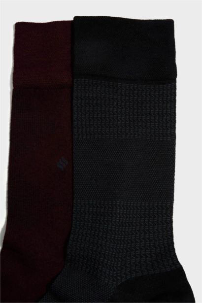 Man Seamless 2 Piece Mercerized Cotton Long Socks