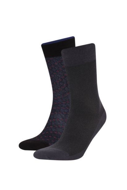 Erkek Dikişsiz 2'li Penye Pamuklu Premium Uzun Çorap