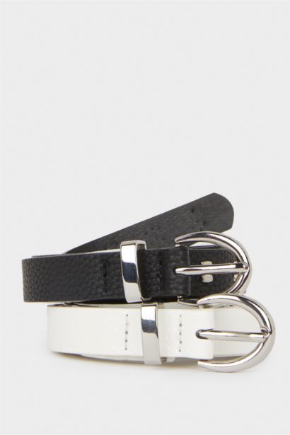 Kadın Suni Deri 2'li Günlük Kemer