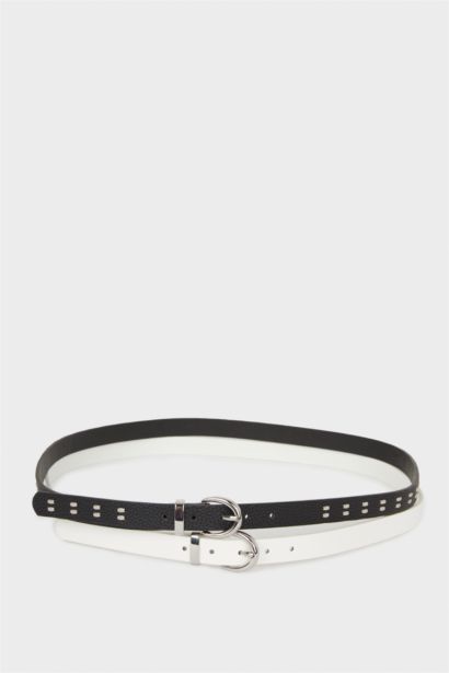 Kadın Suni Deri 2'li Günlük Kemer