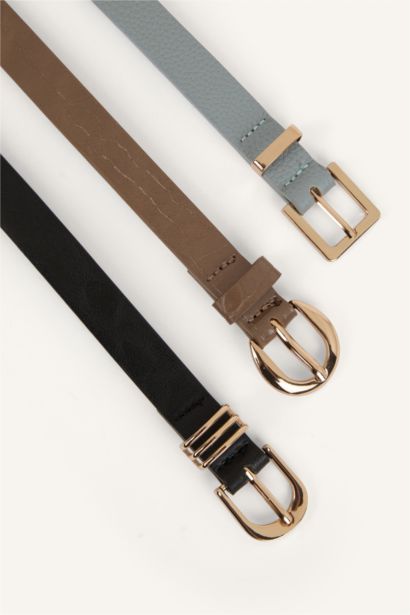 Woman Faux Leather Triple