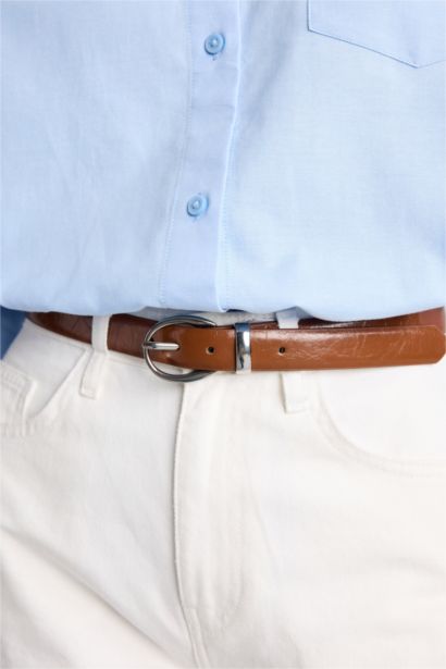 Woman Faux Leather 2 Piece Daily Belt