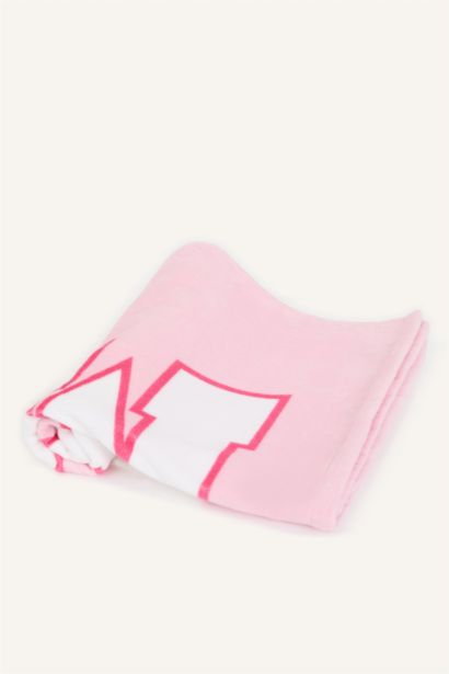 Girl Patterned Woven Beach Towel