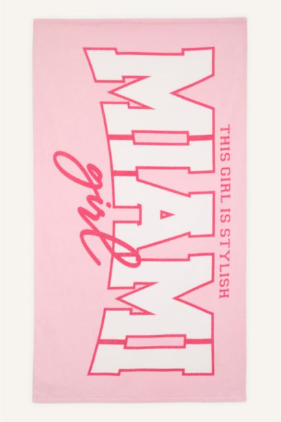 Girl Patterned Woven Beach Towel