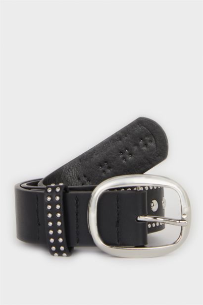 Kadın Suni Deri Jean Kemeri