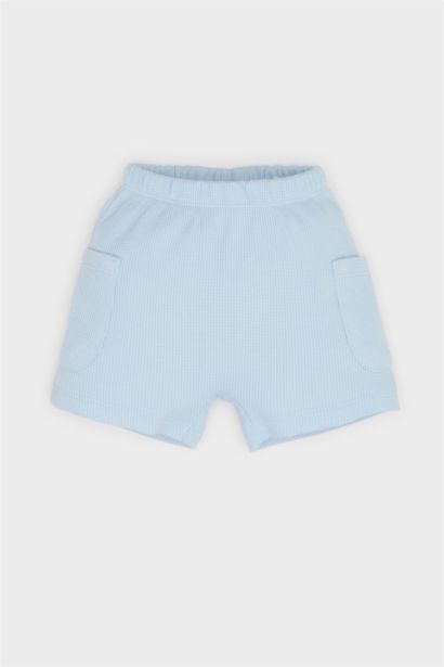 Short en tissu gaufré à taille élastique pour bébé garçon