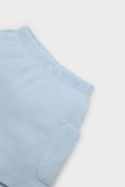 Short en tissu gaufré à taille élastique pour bébé garçon