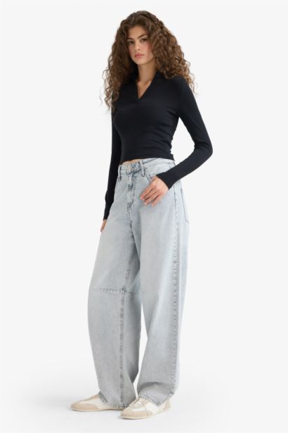 تيشيرت اسود ردن طويل سادة بياخة بولو