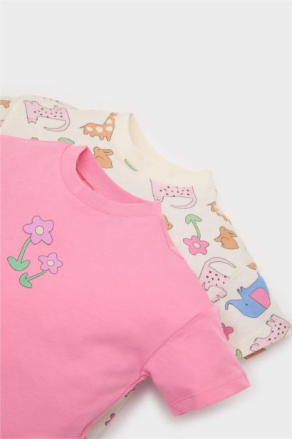 Baby Girl 2 piece Short Sleeve Snap Body